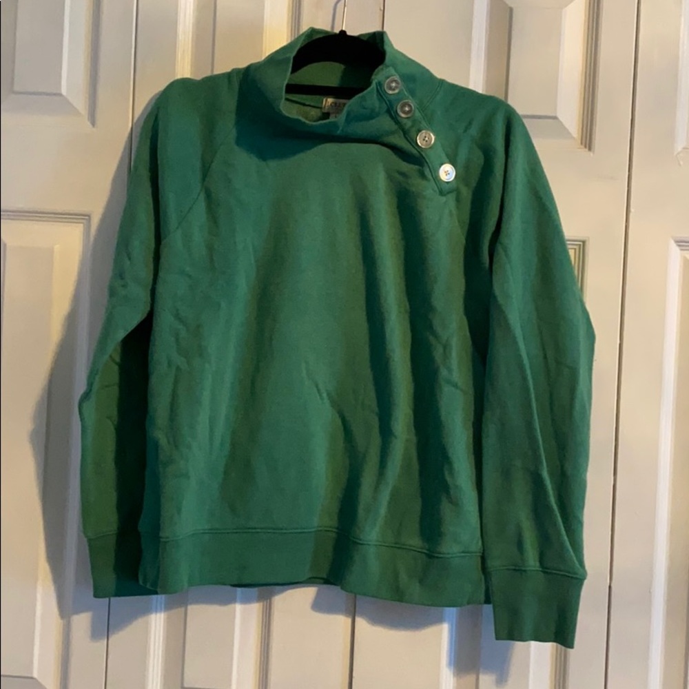 J Crew Button Cowl Neck Sweatshirt